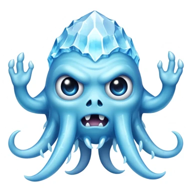 an ice monster, eldritch ice monster, monster made of ice sticker