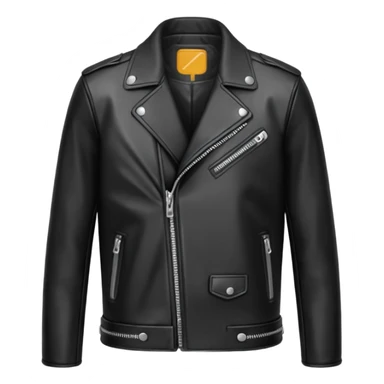 a jacket with silver zipper sticker