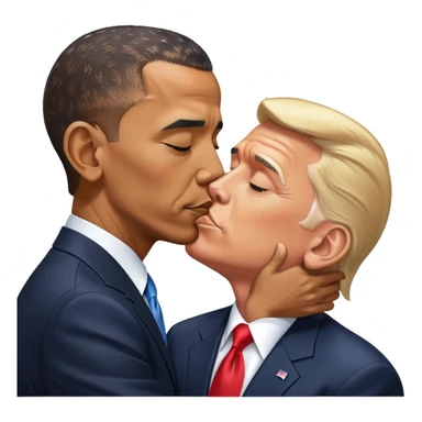Barack Obama kissing Donald Trump sticker