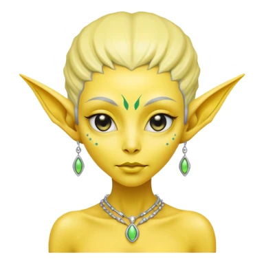  lady alien with yellow skin, Half body. sticker
