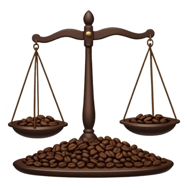 Simple balance scale with coffee on the strong side and sleep on the weak side sticker