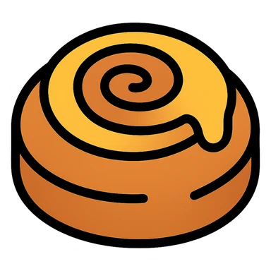 color outline icon of a cinnamon bun sticker