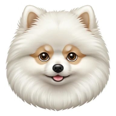 very fluffy  white Pomeranian sticker