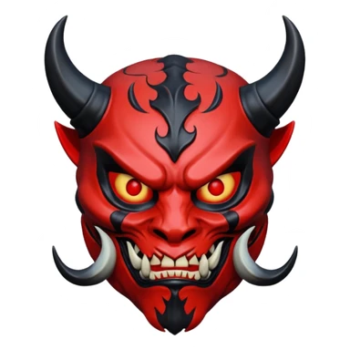dark half oni mask sticker