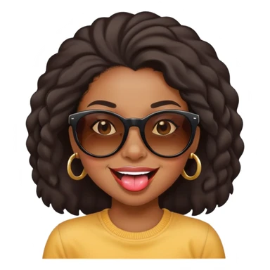 Black girl wearing sunglasses with tongue out sticker