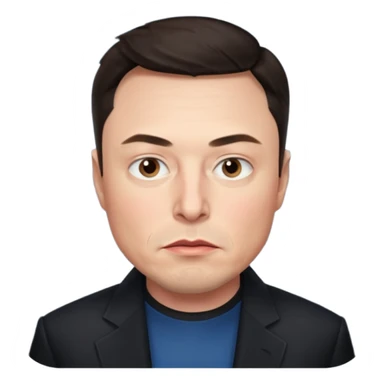 make me elon musk serious face dark hair  sticker