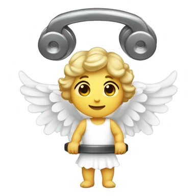 cute angel with halo and weights  sticker