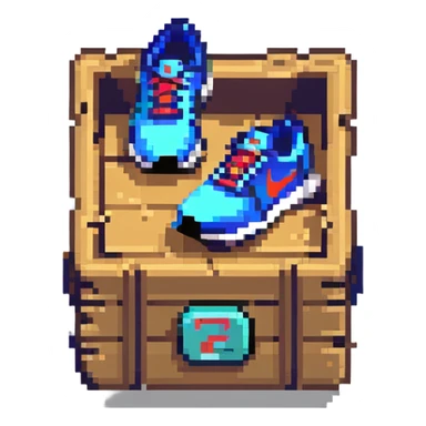 dark 2d power up crate with a running shoe symbol for speed boost sticker