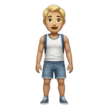 Asian man in shorts sticker