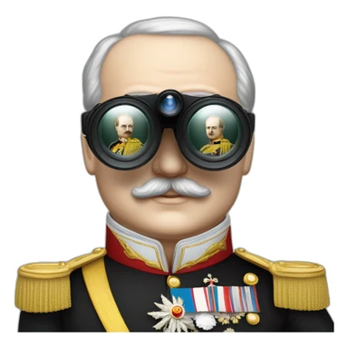 Russian emperor Alexander II with binocular sticker