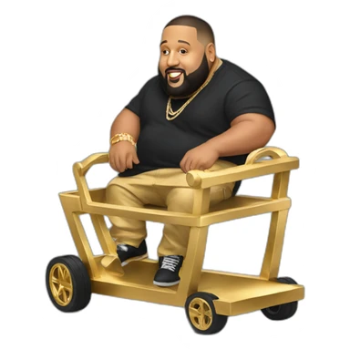 Dj khaled riding a gold cart sticker