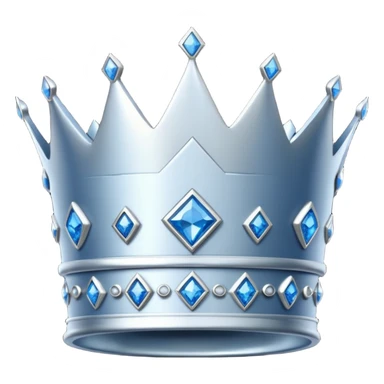 silver crown with blue diamonds sticker