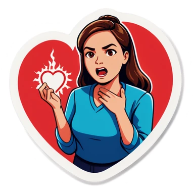 Woman having a heart attack  sticker