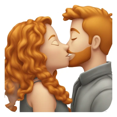 man kissing a ginger girl sticker