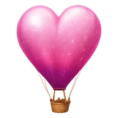 Pink Ombre Heart-Shaped air balloon with glitter  sticker