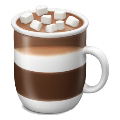 a mug of hot chocolate with marsmallows sticker