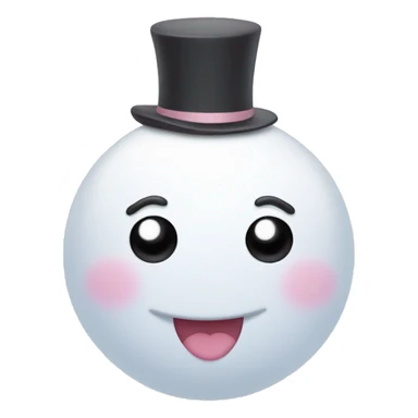 Snow man with light pink heart eyes sticker