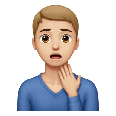 Person strangling their neck sticker