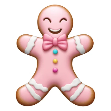 a pastel pink Christmas gingerbread man  sticker
