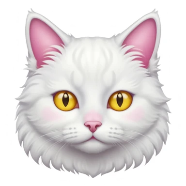 white cat with yellow eyes  sticker