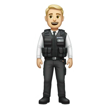man standing full body with stab vest  sticker