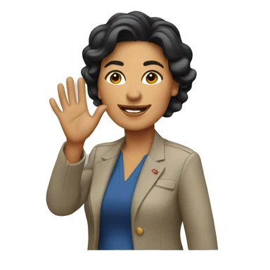 Hispanic political woman waving sticker