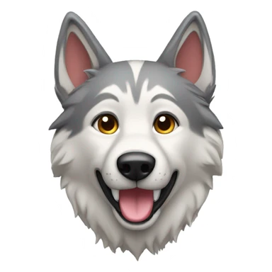 Chien loup avec un jouet sticker