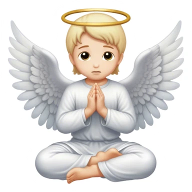 An angel praying on his knees sticker