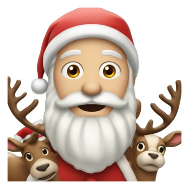 Santa Claus with reindeers sticker