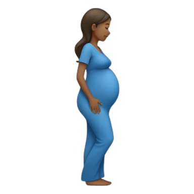pregnant woman in blue sticker