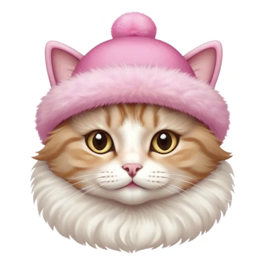 Cat wearing a mini pink hat very elegantly and modesty  sticker