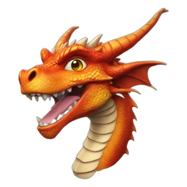 a realistic dragon with a comic-book style sticker