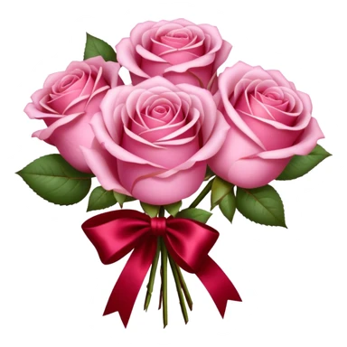 "A bouquet of Fairy Tale Pink roses tied with a flowing Ruby Red silk bow. The contrast of gentle pastels and deep crimson exudes elegance and charm." sticker