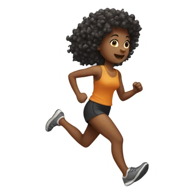 Curly girl running sticker