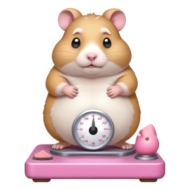 fat hamster big belly stepping on a broken scale looking guilty sticker