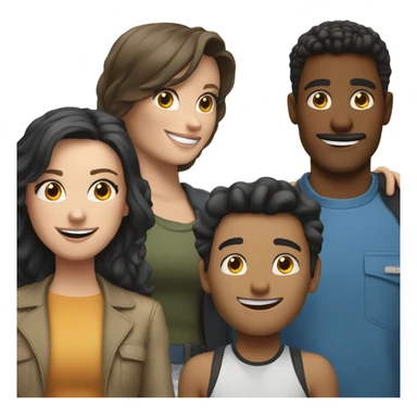 Monica and Bill with Caitlin and Johnny sticker