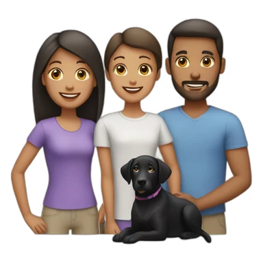 a family of 4 people with a black labrador sticker