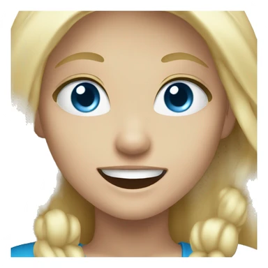 Long blonde haired blue eyed girl cheering sticker