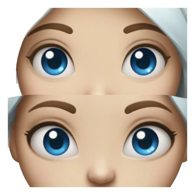 Girls with blue heart in her eyes sticker