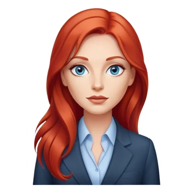 Rousse cheveux long, yeux bleu gris lèvre pulpeuse femme d’affaire  sticker