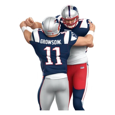 Rob Gronkowski hugging Julian Edelman sticker