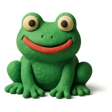 happy frog in claymation style sticker