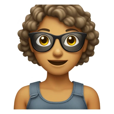 smiling girl in sunglasses. arms at side sticker