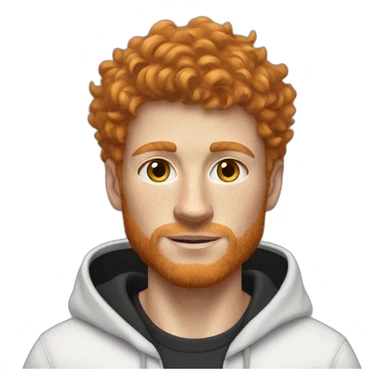 Ginger scruffy hair slightly curly. Hazel eyes and freckles. Black Nike tracksuit full body. Clean shaven sticker