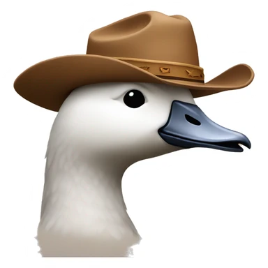 Goose with a cowboy hat sticker