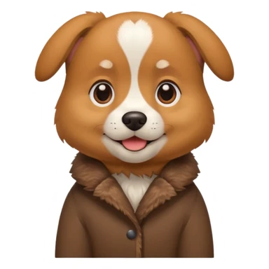 Dog wearing a coat sticker