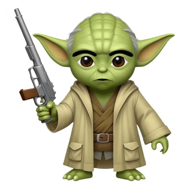 Yoda with a gun sticker
