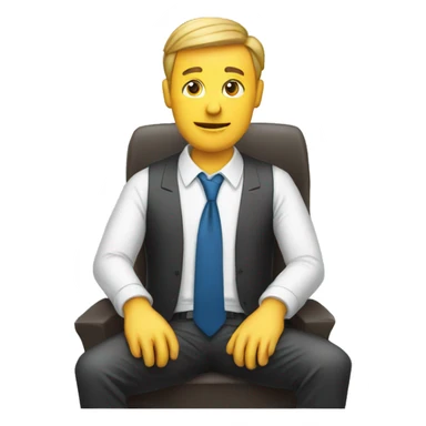 man in a tie sitting from on computer sticker