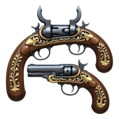 flintlock pistols forming an x sticker