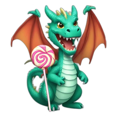 a dragon eating lollipop sticker